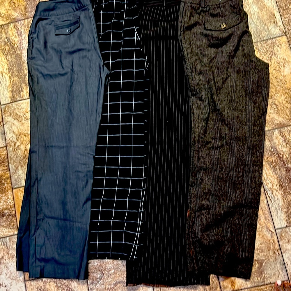 4 pairs of dress pants for a steal.